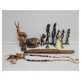 African Tribal Art Wooden Figurines,Cast Iron Bank