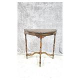 Wood Half Moon Console Table