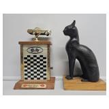 Chalkware Sculpture Cat On A Base