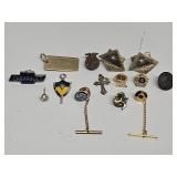 Assorted Pins, Cufflinks, Name Tag(Ben)
