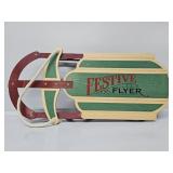 Festive Flyer Wooden and Metal Decorative Sled