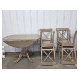 Round Drop Leaf Table with 4 Chairs