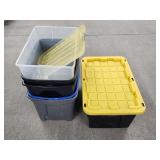Assorted Sizes & Colors of Plastic Tubs (6)
