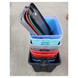 Assorted Sizes & Colors of Plastic Tubs (11)