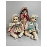 Boy & Girl World Dolls 27in & Porcelain Doll