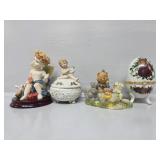 Egg Shaped Trinket Box, Cherub Trinket Box, A