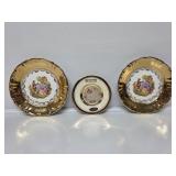 24KT Gold Rim Chokin Art Plate, Bavaria Germany