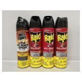 Raid Ant & Roach Cans (3) Ant,Roach & Spider (1)