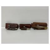 Pocket Knives with Leather Sheaths(3)