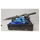 Umbrella, Sleeping Bag,Rain Ponchos(2), Knee Pad