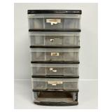 Black Plastic 5 Drawer Tower