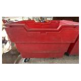 Red Big Plastic Bin on Wheels