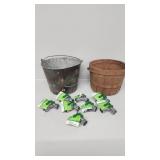 Metal Bucket, Produce Basket, 2Way Hose Adapters