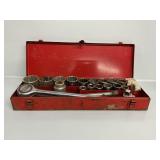 Large-Drive Socket Set In A Metal Case