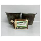 2 Metal Buckets With Contents