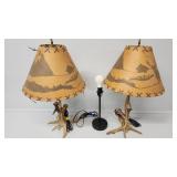 Deer Tine Table Lamps (2), Table Lamp (All Power