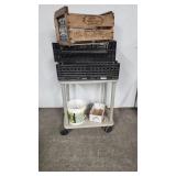 Plastic Utility Cart, Wood Crate, Plastic Crates