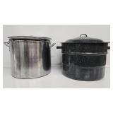 Stock Pot, Blue Enamel Pot
