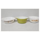 Pyrex Brown Vine Casserole Dish, Pyrex Verde