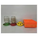Tri-Lynx Levelers (4),Chick Feeders(3) Mason Jars