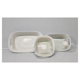 Corningware Casserole Dishes(3)  (2 With Lids)