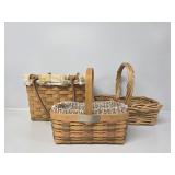 Signed Longaberger Basket with Yellow and Blue
