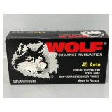 45 Automatic-Wolf Cartridges Full box (50)