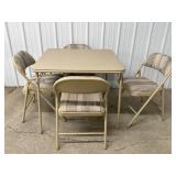 Square Folding Table with 4 Chairs