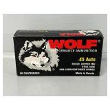 45 Automatic Wolf Cartridges Full box (50)