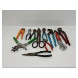 Pliers, Crescent Wrenches, Leather Punch
