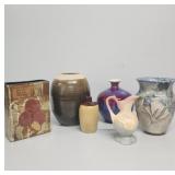 Lusterware Vase, Small Pitcher, Pottery Vase