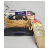 Panasonic VCR ,Movies, CD's, Basket