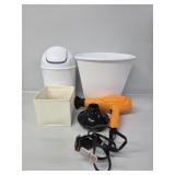 Trash Bins(2), Remington Hair Dryer