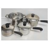 Revereware Pans ,Lids [3] & Stock Pot