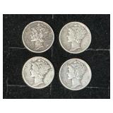(4) Mercury Dimes