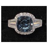 Blue Topaz Silver Ring