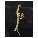 Peridot Beads Gold Toned Zodiac Symbol Bracelet