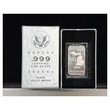 MI US State Bank Vault Brick Silver Troy Ounce