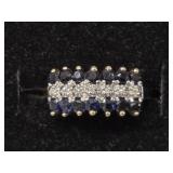 10K Gold Diamond & Sapphire Ring