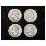 1936,1941,1942,1949 Silver Quarters