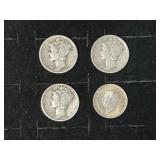 (3) Mercury Dimes, Austalian Three Pence Silver