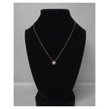 Diamonique Star Necklace, .925 or 14K Clad