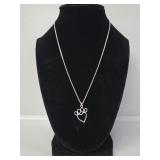 .925 Paw Heart Necklace