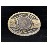 1926  Silver Peace Dollar Belt Buckle