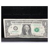 2017 $1 Bill - Star Note w/ Low Serial Number