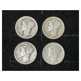 (4) Mercury Dimes