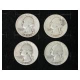 1942, 1944, 1945, 1947 Silver Quarters