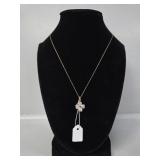 14k Yellow Gold .02ct Diamond Four Leaf Clover