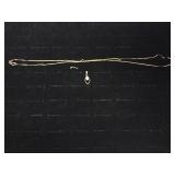 14K Gold Necklace w/ 14K Gold Opal Pendant