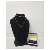 10Kt Gold Garnet Ring, 14k Garnet Pendent Necklace